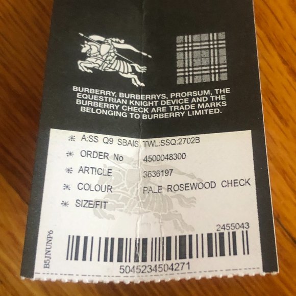 NWTS Vintage Burberry Horseferry Pale Rosewood Check Silk Scarf w/Box 34" Square - Picture 7 of 12